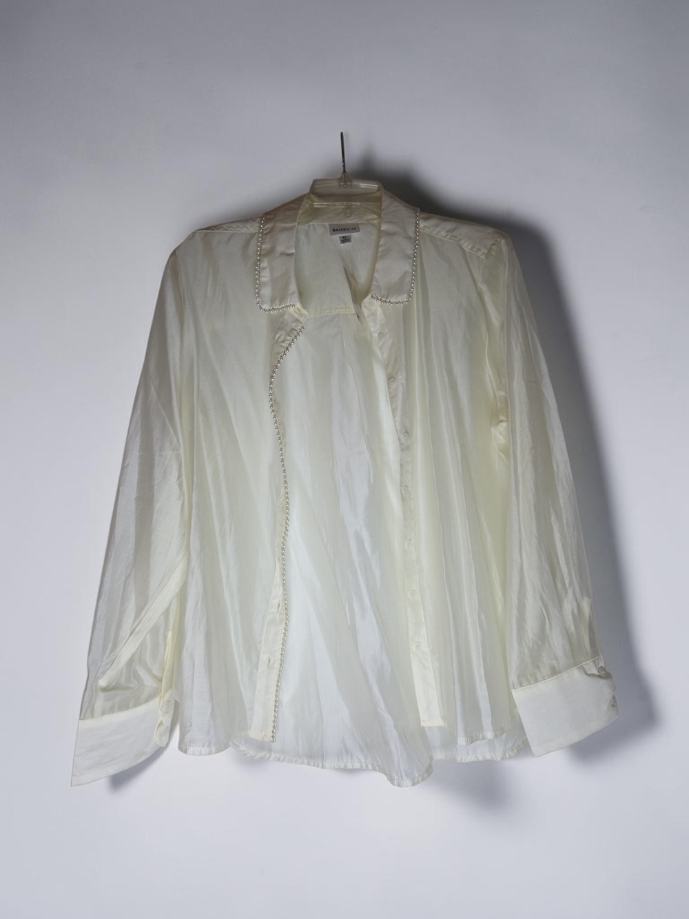 Lightweight Cream Button-Front Blouse